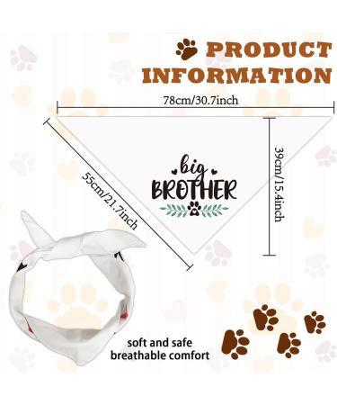 Arricraft Big Brother Pet Bandana - White Cotton Triangle Scarf for Dogs and Cats 55x55x78cm - Buy Online on GoSupps.com