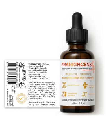 BALM OF GILEAD Frankincense + Topical Boswellic Acid Rubbing Oil Pre-Diluted in Organic Castor Oil & Ready to Use 2 fl oz Rubbing Oil 2 Fl Oz (Pack of 1)