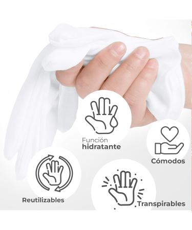 EXBRIECO Pack 1 or Pack 12 Cotton Gloves Moisturizing Gloves Soft Elastic Hand Care Jewelry Waiter Costume L Pack of 12 White - Buy Online on GoSupps.com