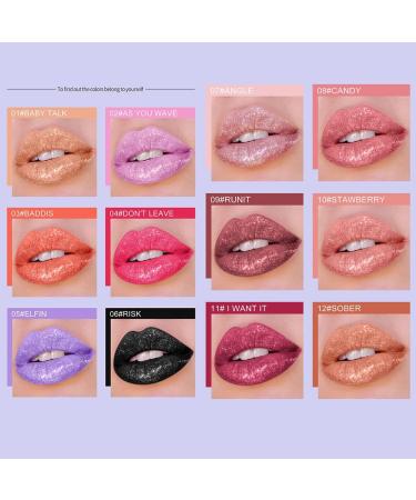 AllbestAye Metallic Glitter Lip Gloss | Waterproof Liquid Lipstick | Diamond Shimmer Nude Colors - Perfect for All Skin Tones (11#) - Buy Online on GoSupps.com
