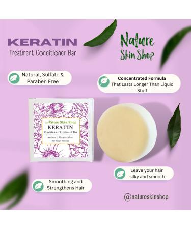 Keratin Treatment Conditioner Bar - Sulfate-Free Vegan & Cruelty-Free Solid Conditioner for All Hair Types Travel-Friendly 4 oz - Buy Online on GoSupps.com