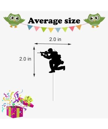 18pcs Army Cupcake Toppers for Boys Men Happy Birthday Army Party Decorations Supplies Glitter Military Army Dessert Cake Decorations Topper - Buy Online on GoSupps.com