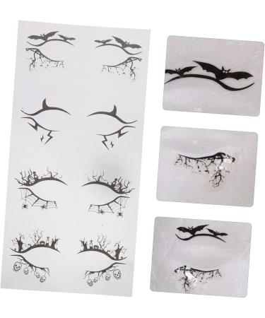 FOYTOKI 8 Pairs Halloween Eyeliner Stickers Hollow-out Eyeshadow Stickers Eye Line Strip Black Pvc - Buy Online on GoSupps.com