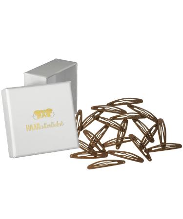 HAARallerliebst hair clips oval (20 pieces | brown | approx. 6 cm) including box for storage (box color: white) - Buy Online on GoSupps.com