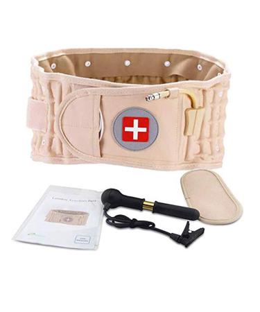 Lumbar Support Waist Massager Physio Decompression Back Brace Air Traction Brace Back Belt Beige