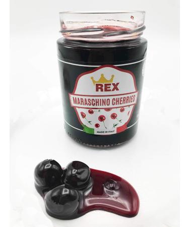 REX Gourmet Cocktail Italian Maraschino Cherries 14.1oz - Premium Quality Garnish for Drinks - Buy Online on GoSupps.com