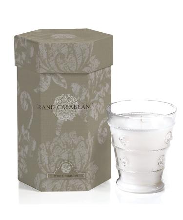 Zodax Grand Casablanca Scented Candle 40 Hour Burn Time 8.32 oz White Hibiscus