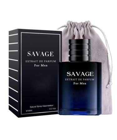 Men's Cologne Savage Ext Eau De Toilette Body Spray Fragrance For Men- Daywear Casual Daily Perfume Set with Suede Pouch- 3.4 Fl Oz Bottle- Ideal EDT Beauty Gift for Birthday Anniversary