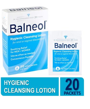 Balneol Hygienic Cleansing Lotion, Gentle Intimate Cleansing Lotion for Sensitive Skin and Pelvic Region, 20 Count (Pack of 2)