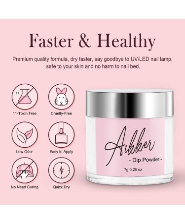 Aikker Acrylic Nail Dipping Powder Starter Kit - Clear 13pcs French Nails Art System - No UV LED Needed - AK09 - Buy Online on GoSupps.com
