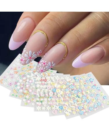 30 Sheets 3D Flower Nail Art Stickers - Colorful Self Adhesive Designs for Women & Girls - DIY Manicure Decorations - Buy Online on GoSupps.com