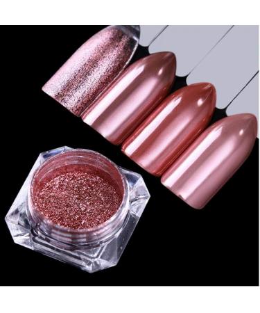 Rose Gold Nail Art Mirror Effect Powder Glitter Manicure Pigment Dust Decoration DIY Manicure 1g/Bottle - Buy Online on GoSupps.com