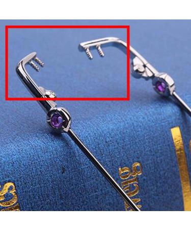 VekkEr Eyeglass Temple Replacement - 1 Pair Metal Temples for Rimless 2-Hole Glasses - Durable Blue Eyeglass Repair Parts for International Shipping - Buy Online on GoSupps.com