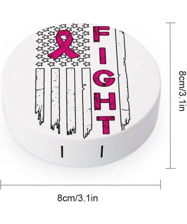 FIGHT Awareness Ribbon Round Case For Contact Lens Kit Storage Box with Mirror Printed - Buy Online on GoSupps.com