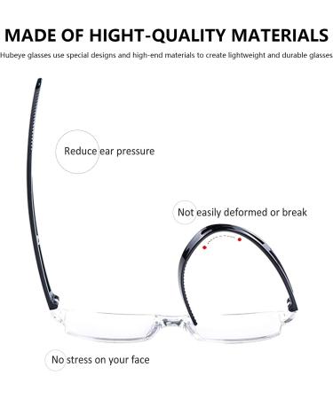 Hubeye 4 Pack Anti-Blue Light Reading Glasses - Comfortable Black Frames 3.00 Diopters for Men & Women Includes Glasses Holster - Buy Online on GoSupps.com