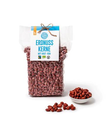 Pakka-Bio Fairtrade Rohe peanut kernel Red-Skin 1kg KO Rohkost whole grain server with red skin directly from small farmers from Samarkand Uzbekistan vegan family pack value-pack 1000G - Buy Online on GoSupps.com