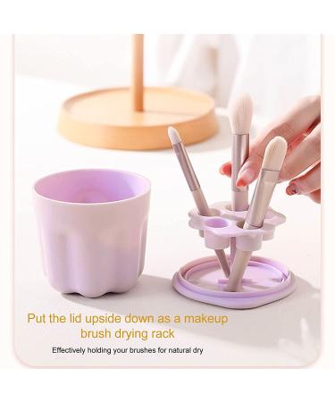Buy Portable Makeup Brush Drying Rack & Cleaning Kit - Purple | Best Brush Holder & Washing Tools for Travel - Buy Online on GoSupps.com