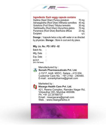 Nisarga Herbs Menodim: Organic Ayurvedic Pre-Menopause Relief - 60 Capsules - Buy Online on GoSupps.com