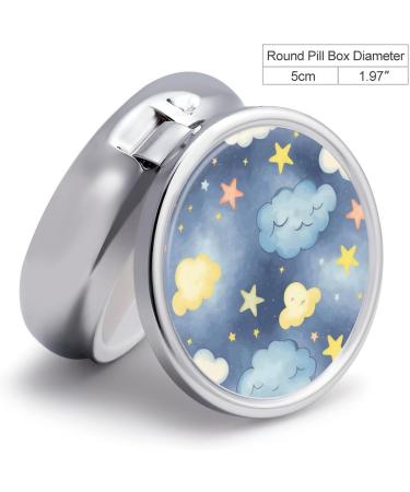 Travel Pill Box - 3 Compartment Portable Organizer with Stars & Clouds Design | Small Pill Case for Purse & Pocket - Ideal for Travel - Buy Online on GoSupps.com