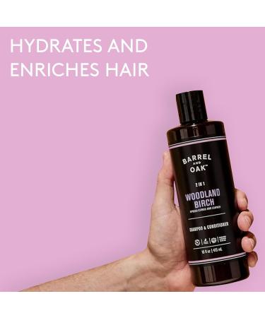 Barrel and Oak 2-in-1 Shampoo & Conditioner for Men | Natural Moisturizer Essential Oil Scent Vegan Hair Care 16 oz - Buy Online on GoSupps.com
