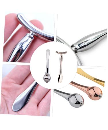 Double-End Facial Mask Spoon Set - Portable Beauty Scoop & Eye Cream Applicator | 9.6x3.5cm Silver - Buy Online on GoSupps.com