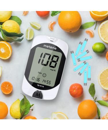 Metene TD-4116 Blood Glucose Monitor Kit with 100 Strips, Lancets, and Lancing Device - Coding-Free Diabetes Testing Kit with Large Display - Buy Online on GoSupps.com