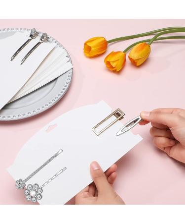 Geyee 50pc Hair Clip Display Cards - White Cardboard Organizer for Hair Bows & Barrettes - Buy Online on GoSupps.com