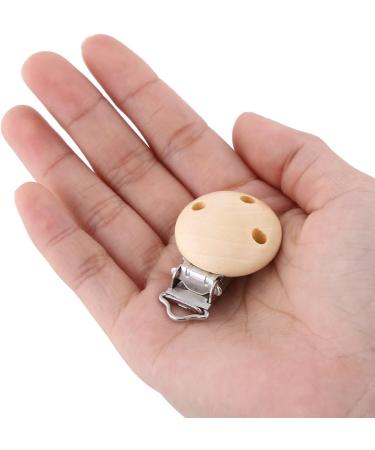 Buy JTLB 10Pcs Cute Round Wooden Baby Pacifier Clip Charms - Infant Nipple Clasps (3 Holes) - International Shipping Available - Buy Online on GoSupps.com