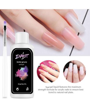 45ml Poly Nail Extension Gel Nail Slip Solution Set Liquid Polish Slip Solution False Nail Tips Dual-ended Brush Liquid Dappen Dish Bowl Nail Dappen Dish with Lid - Buy Online on GoSupps.com