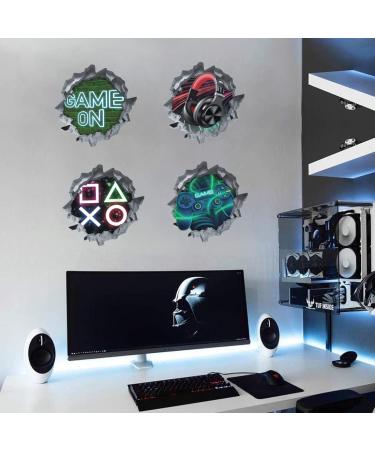 ANHUIB 3D Gamer Wall Sticker Decoration Colourful B