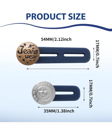 Abeillo 10 Pack Pants Expander Buttons - No Sew Metal Waist Extenders for Jeans & Shirts | 10 Styles for Men and Women - Buy Online on GoSupps.com