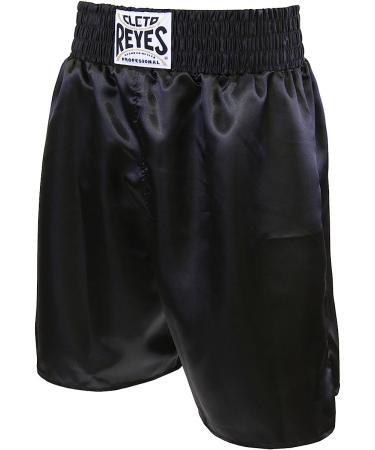Cleto Reyes Satin Classic Boxing Trunks - Large (40) - Black | Premium Quality - Buy Online on GoSupps.com