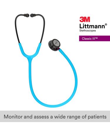3M Littmann Classic III Stethoscope - Smoke Chestpiece, Turquoise Tube, Pink Stem - 27 inch with Standard Chestpiece - 5872 - Buy Online on GoSupps.com