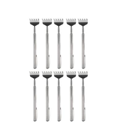 Hushui 10 pieces of portable pull-out back scratches mini-foldable telescopic back scratch tool with pocket clip for itching relief