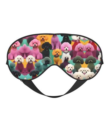 Poodles Dogs Print Double-Sided Eye Mask Soft and Light Blocking for Enhancing Sleep Quality