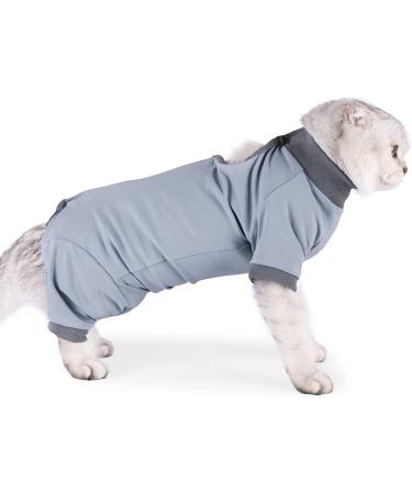 Cat Recovery Suit for Abdominal Wounds | Medium Blue+Grey - Buy Online on GoSupps.com