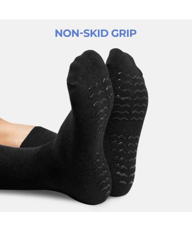 FITEXTREME Non-Skid Diabetic Crew Socks for Men - 3 Pairs, Black - Buy Online on GoSupps.com