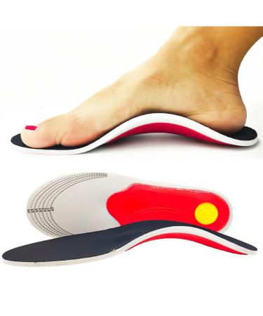 Plantar Fasciitis Arch Support Orthopedic Insoles Relieve Flat Feet Heel Pain Shock Absorption Comfortable Inserts (Large(EU 40-46))