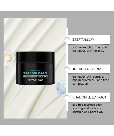 VKaoess Wrinkle Defense Tallow Balm for Men Grass Fed Beef Tallow Face Moisturizer Moisturizing Face Cream for Men Unscented Whipped Tallow Balm for Skin Care 50g 2 Quantity - Buy Online on GoSupps.com