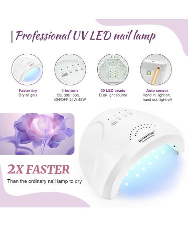JODSONE 60 PCS Gel Nail Polish Kit with UV Light Base - Soak Off Manicure Set for All Seasons | Matte Glossy Top Coat & Accessory Tools Included - Buy Online on GoSupps.com