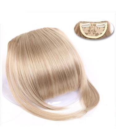 Bangs Hair Clip Synthetic Clip in Hair Bangs Extension French Bang Hairpiece Clip in Thick Natural Full Front Neat Bangs with Temple for Women Girls Bangs Clip in Hair (Color : 009 Size : 15cm) 15cm 009
