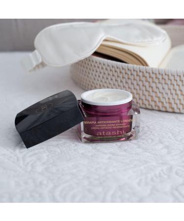 Atashi | Regenerative Antioxidant Ritual Beauty Set | Regenerating Restorative Serum + Regenerating Anti-Aging Cream + Jade Stone | Vitamins C E and CoQ10 | 50 ml + 50 ml - Buy Online on GoSupps.com