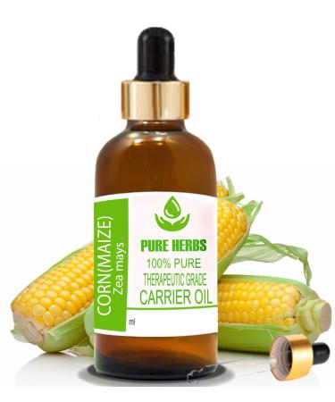Pure Herbs Corn Oil (Zea Mays) pure and natural therapeutic carrier oil with pipettes (15 ml)