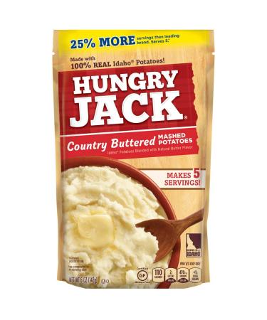Hungry Jack Mashed Potatoes, Country Butter Flavor, Made from 100% Idaho Potatoes, Gluten Free, No Artificial Colors or Flavors, 5 Oz Box (Pack of 10)