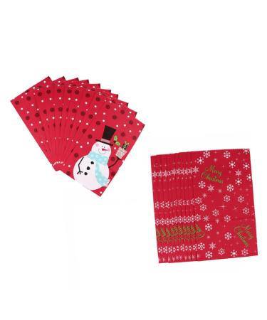 LALAFINA 20pcs Christmas Paper Bag Candy Bags Cute Christmas Goodie Bag Christmas Candy Pouch Kraft Paper