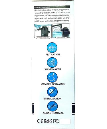 Forever Speed 5-in-1 Aquarium Filter with 3W UV - Adjustable Flow Pump 400L/h for 40-120L Aquariums - International Shipping Available - Buy Online on GoSupps.com