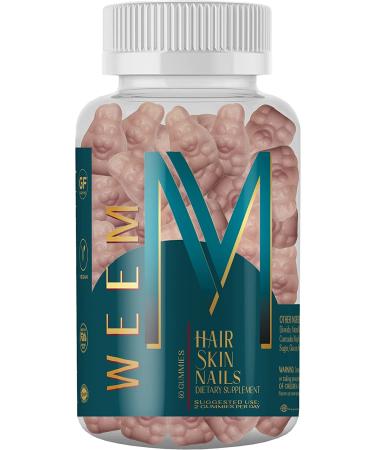 WEEM Hair Skin and Nails Gummies - Supports Healthy Hair - Vegan biotin Vitamins for Women & Men Supports Faster Hair Growth, Stronger Nails, Healthy Skin, Extra Strength 10,000mcg (1)