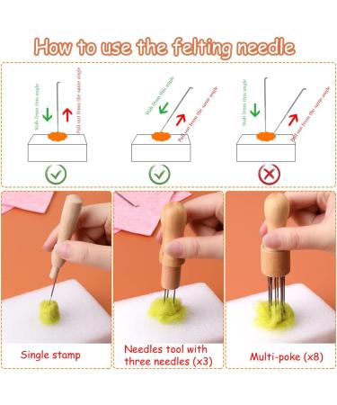 Mayboos 132 Pcs Needles Wool Felting Needles Tools Needle Felting Supplies Felting Tools Needle Felting Tool with 3 Sizes Felting Needles for Beginner Professional - Buy Online on GoSupps.com