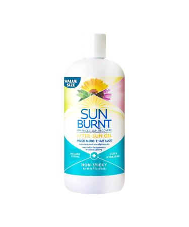 Sunburnt Ultra Hydrating Aloe Vera Gel by with Natural Organic Aloe Vera + Calendula Echinacea Hyaluronic Acid to Help Soothe Hydrate Cool Dry Skin Provide Soothing Sunburn Relief, 16 Ounce