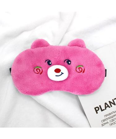 Cute Pink Bear Plush Sleep Mask for Kids, Teens & Women - Soft, Lightweight Eye Cover for Travel, Naps & Sleeping - Buy Online on GoSupps.com
